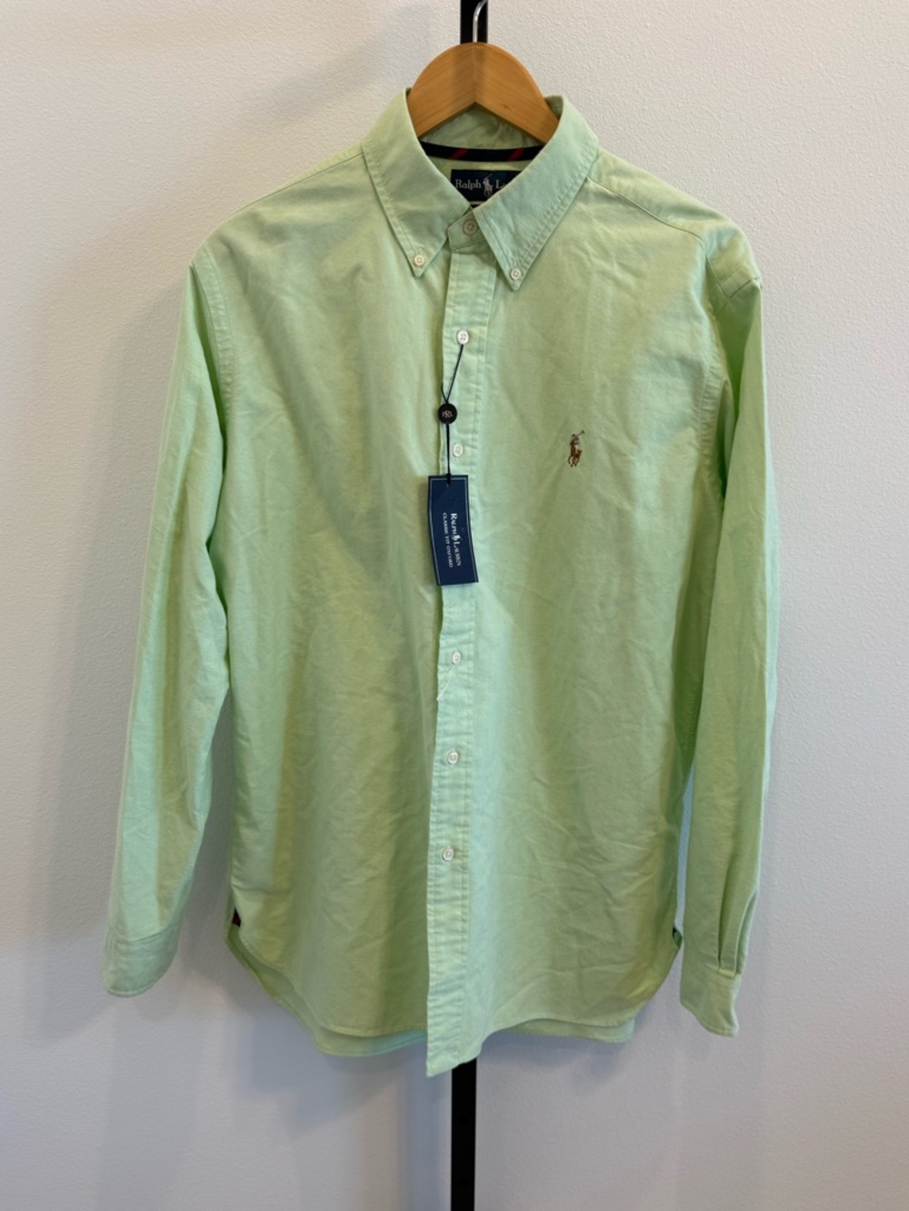 Ralph Lauren Light Green Flesh Pony Button-Down Oxford Shirt LgCasual Preppy